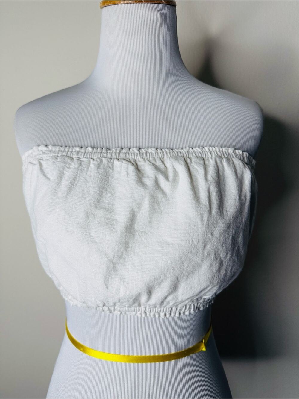 Mable White Cotton Bohemian Festival Bandeau Top